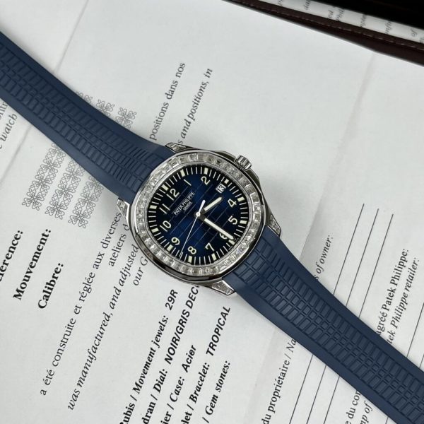 Patek Philippe Aquanaut 5168G Customs Moissanite Diamonds Baguette