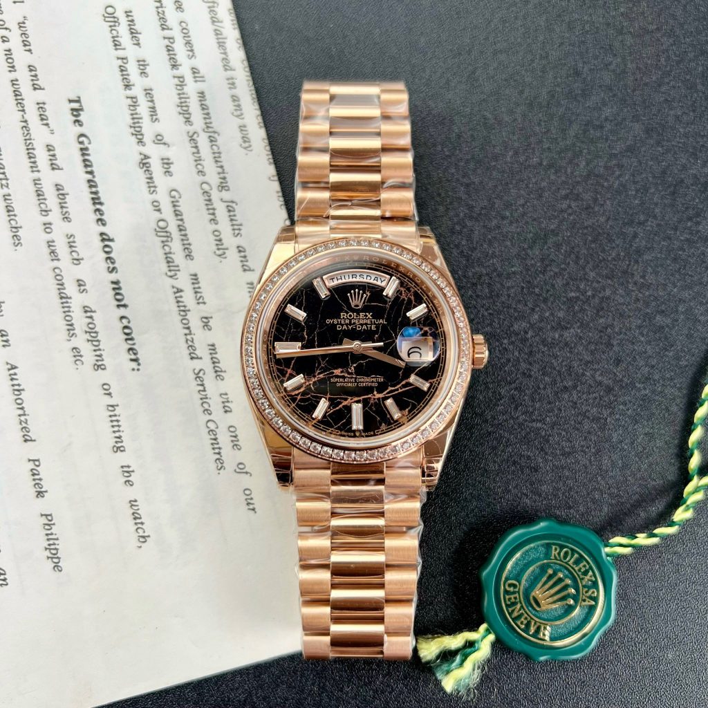 Rolex Day-Date 18K Gold Wrapped Customs Moissanite Bezel GS Factory 40mm (9)