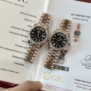 Rolex Day-Date 18K Gold Wrapped Customs Moissanite Bezel GS Factory 40mm (9)