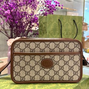 Gucci Mini Bag GG Retro Brown Color Replica Handbags 22x14x6cm