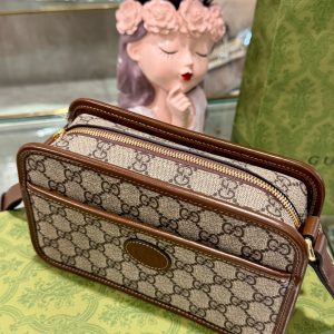 Gucci Mini Bag GG Retro Brown Color Replica Handbags 22x14x6cm