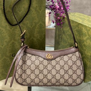 Gucci Ophidia 735145 Small Replica Handbags Brown Color (1)