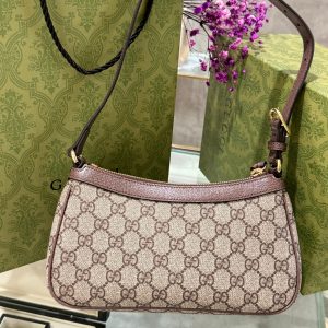 Gucci Ophidia 735145 Small Replica Handbags Brown Color (1)