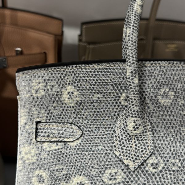 Hermes Birkin Lizard Womens Replica Handbags Lock Gold Size 25cm (2)