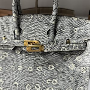 Hermes Birkin Lizard Womens Replica Handbags Lock Gold Size 25cm (2)