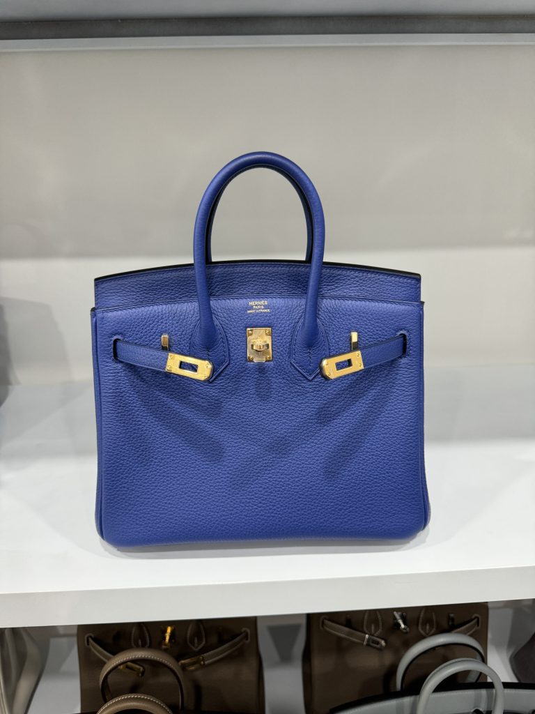 Hermes Birkin PHW Togo Dark Blue Replica Handbags Gold Lock 25cm (2)