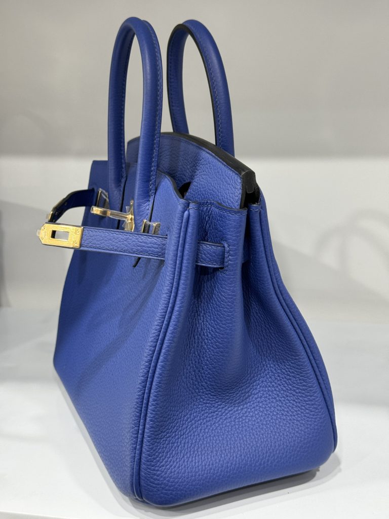 Hermes Birkin PHW Togo Dark Blue Replica Handbags Gold Lock 25cm (2)