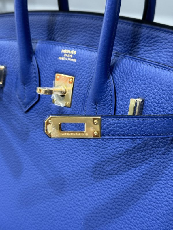 Hermes Birkin PHW Togo Dark Blue Replica Handbags Gold Lock 25cm (2)