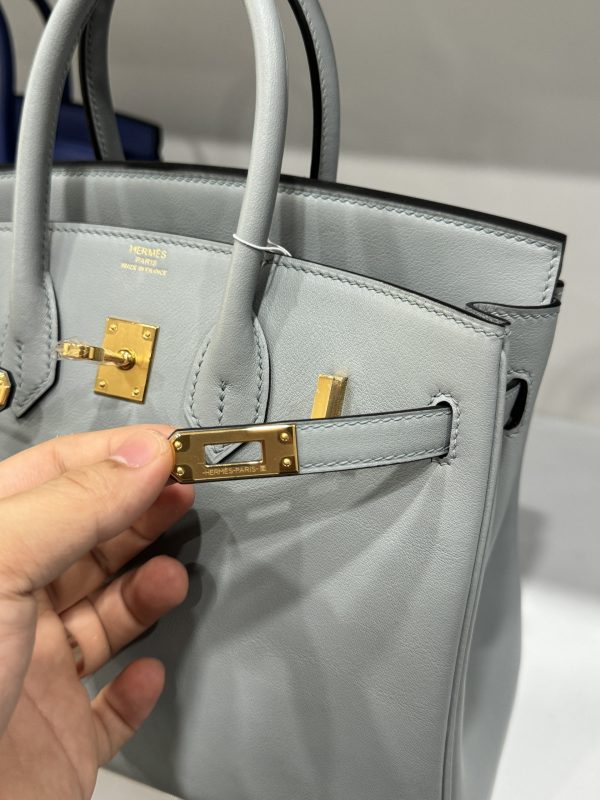 Hermes Birkin PHW Togo Gray Replica Bags Gold Lock 25cm (2)