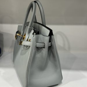 Hermes Birkin PHW Togo Gray Replica Bags Gold Lock 25cm (2)