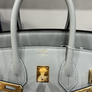 Hermes Birkin PHW Togo Gray Replica Bags Gold Lock 25cm (2)