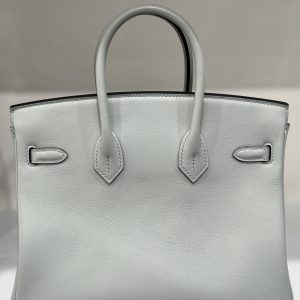 Hermes Birkin PHW Togo Gray Replica Handbags Silver Lock 25cm (2)