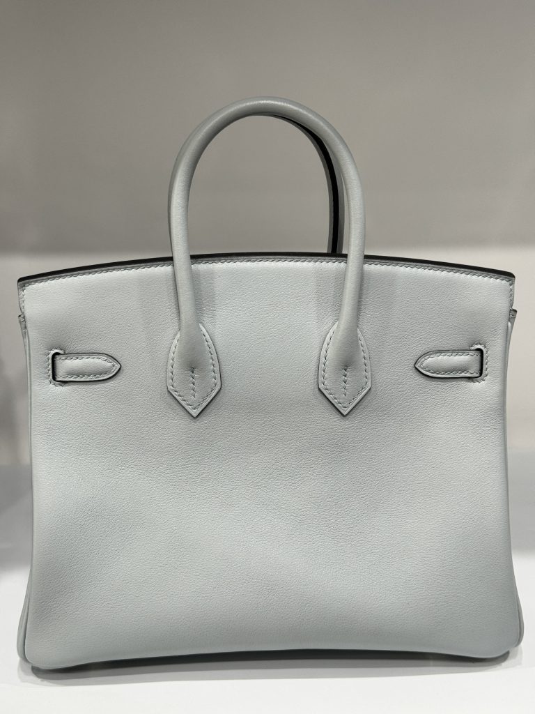 Hermes Birkin PHW Togo Gray Replica Handbags Silver Lock 25cm (2)