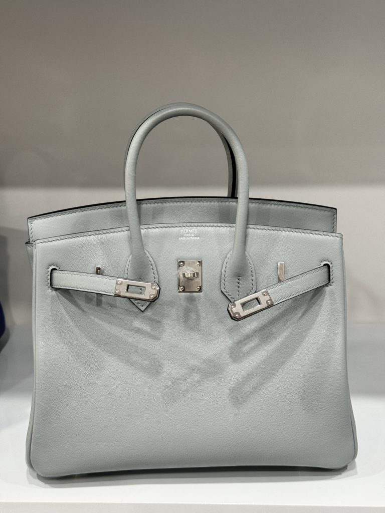 Hermes Birkin PHW Togo Gray Replica Handbags Silver Lock 25cm (2)