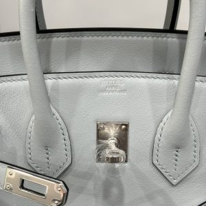 Hermes Birkin PHW Togo Gray Replica Handbags Silver Lock 25cm (2)