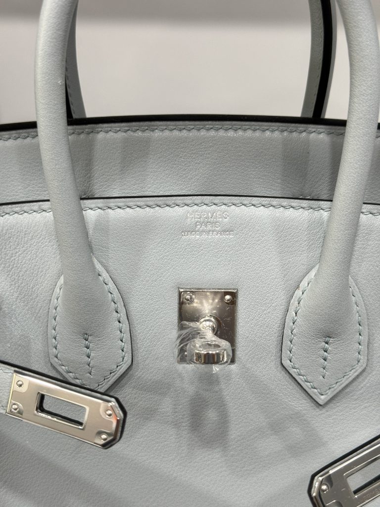 Hermes Birkin PHW Togo Gray Replica Handbags Silver Lock 25cm (2)