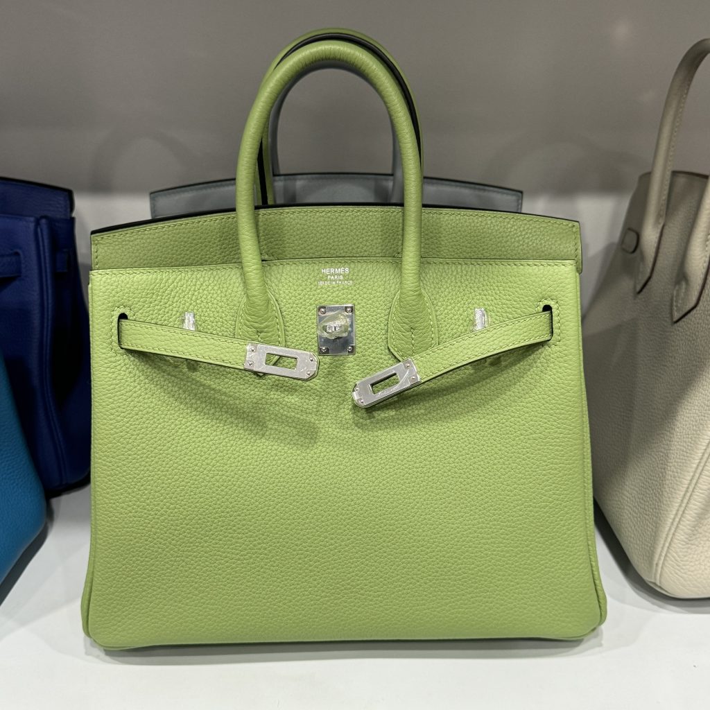 Hermes Birkin PHW Togo Green Replica Bags Gold Lock 25cm (2)