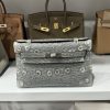 Hermes Kelly Pochette Lizard Silver Lock Replica Bags 22x7x3cm (2)