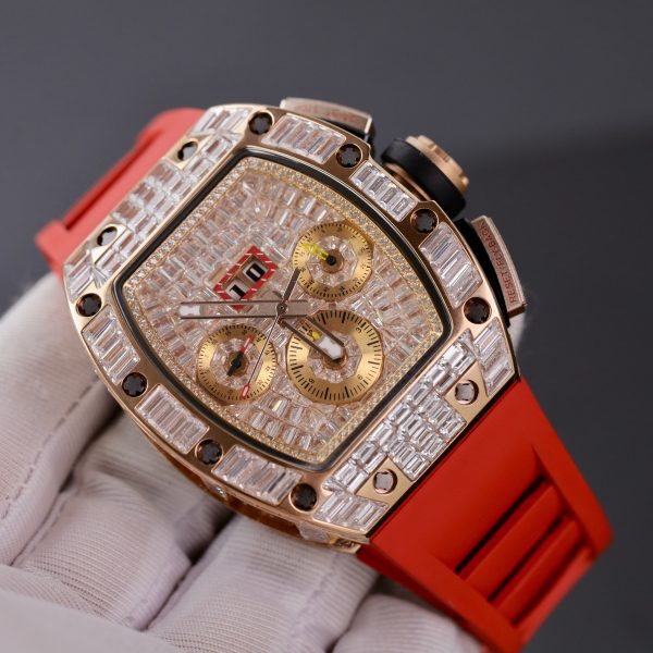 Richard Mille RM011 Chronograph Full Diamonds Best Replica Watch 44mm (3)