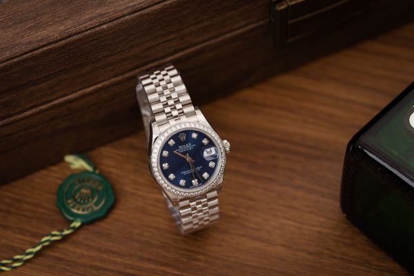 Rolex Replica Watch DateJust Women Blue Dial Bezel Diamonds 31mm (3)