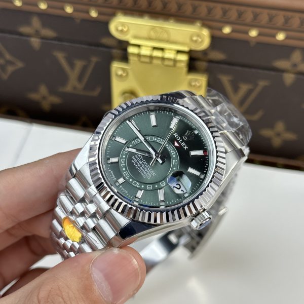 Rolex Replica Watch Sky Dweller 326934 Green Dial Jubilee Bracelet 42mm (4)