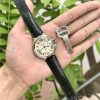 Cartier Ballon Bleu Replica Watch AF Factory Black Leather Strap 42mm