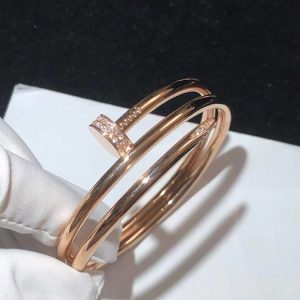 Cartier Juste Un Clou Baracelet Custom Diamond Natural 18K Rose Gold (2)