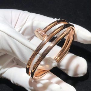 Cartier Juste Un Clou Baracelet Custom Diamond Natural 18K Rose Gold (2)