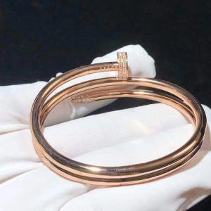 Cartier Juste Un Clou Baracelet Custom Diamond Natural 18K Rose Gold (2)