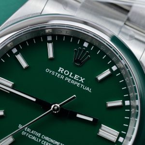 Fake Rolex Watches Oyster Perpetual 126000 Green Dial Clean Factory 41mm (4)