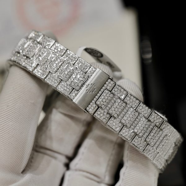 Patek Philippe Iced Out Nautilus 5719 Custom Full Moissanite Diamonds 40mm (5)