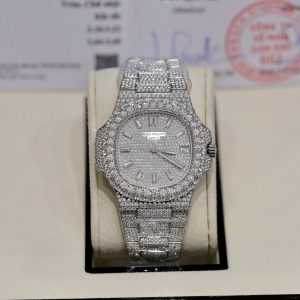 Patek Philippe Iced Out Nautilus 5719 Custom Full Moissanite Diamonds 40mm (5)