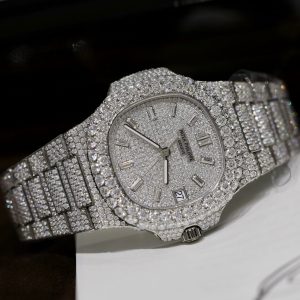 Patek Philippe Iced Out Nautilus 5719 Custom Full Moissanite Diamonds 40mm (5)