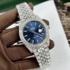 Rolex DateJust Custom Full Moissanite Diamonds Best Replica Watch Blue Dial 41mm (2)