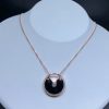 Amulette De Cartier Necklace Custom Natural Agate Diamond 18K Rose Gold Womens (2)