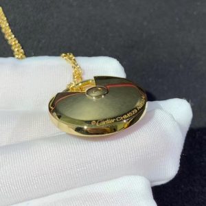 Amulette De Cartier Women Necklace Custom 18K Gold Diamond Mother Of Pearl Natural (2)