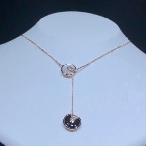 Amulette De Cartier Womens Necklace 18K Rose Gold Natural Diamond Custom (2)