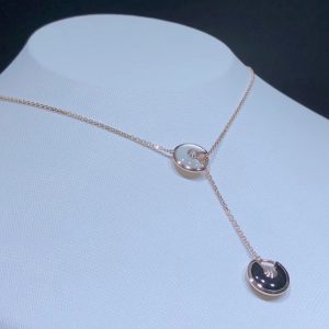 Amulette De Cartier Womens Necklace 18K Rose Gold Natural Diamond Custom (2)