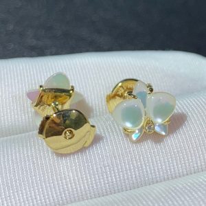 Caresse D'Orchidees Par Cartier Earring Natural Gemstone 18K Gold Custom (2)