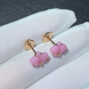 Caresse D'Orchidees Par Cartier Earrings Custom Natural Gemstone 18K Rose Gold (2)