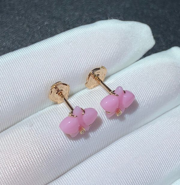 Caresse D'Orchidees Par Cartier Earrings Custom Natural Gemstone 18K Rose Gold (2)