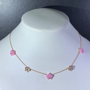 Caresse D’Orchidees Par Cartier Necklace Custom Natural Diamond 18K Rose Gold (2)