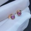 Cariter Earring Womens Custom Natural Gemstone 18K Rose Gold (2)