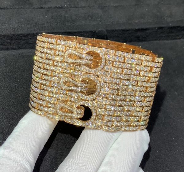 Cartier Agrafe Bracelet 18K Rose Gold Natural Diamond Custom (2)