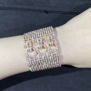 Cartier Agrafe Bracelet 18K Rose Gold Natural Diamond Custom (2)