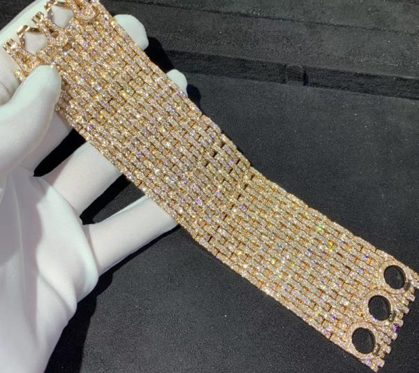 Cartier Agrafe Bracelet 18K Rose Gold Natural Diamond Custom (2)