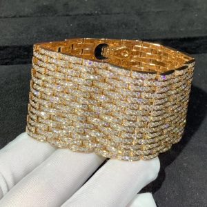 Cartier Agrafe Bracelet 18K Rose Gold Natural Diamond Custom (2)