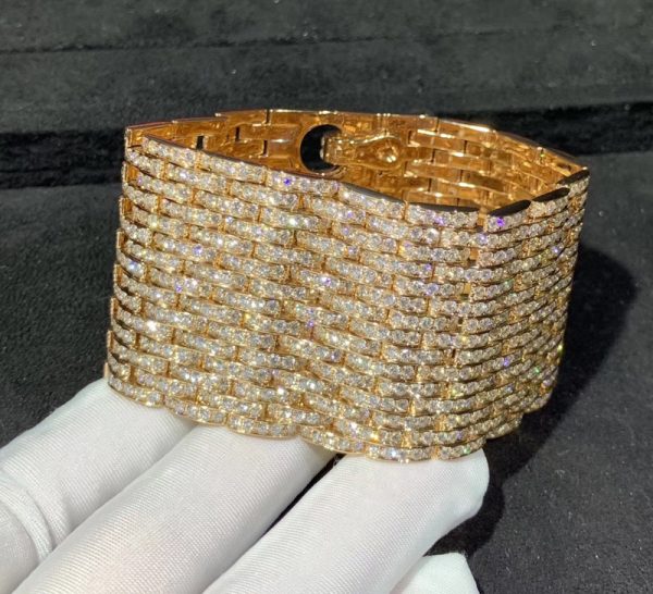 Cartier Agrafe Bracelet 18K Rose Gold Natural Diamond Custom (2)