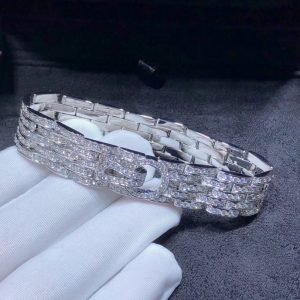 Cartier Agrafe Bracelet Custom Natural Diamond 18K White Gold (2)