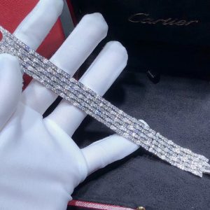 Cartier Agrafe Bracelet Custom Natural Diamond 18K White Gold (2)